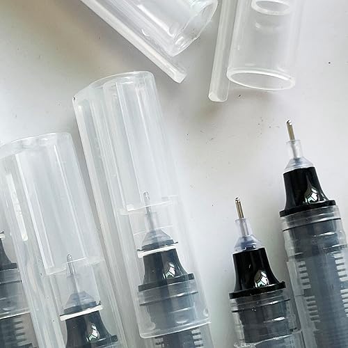 Miniatura 3 de sencoo Paquete de 5 bolígrafos negros de punta extra fina de 0.020 in, tinta de secado rápido, bolígrafos de tinta líquida