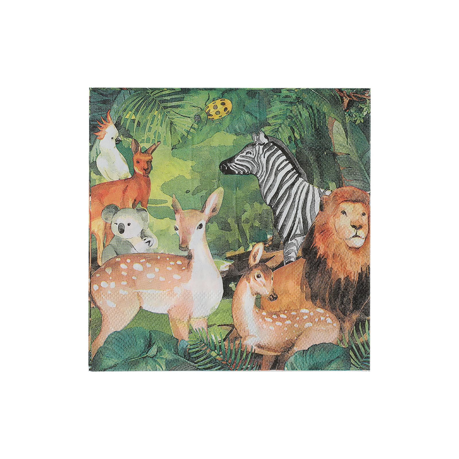 Tovaglioli di Carta Zebra Leone Tropicale Tovaglioli per Decoupage Decorati Tovaglioli Bar Compleanno Carta Lgienica Tovagliolo Decorazione Da Tavola Usa e getta Per Matrimoni Feste 30 Packs(33x33cm)