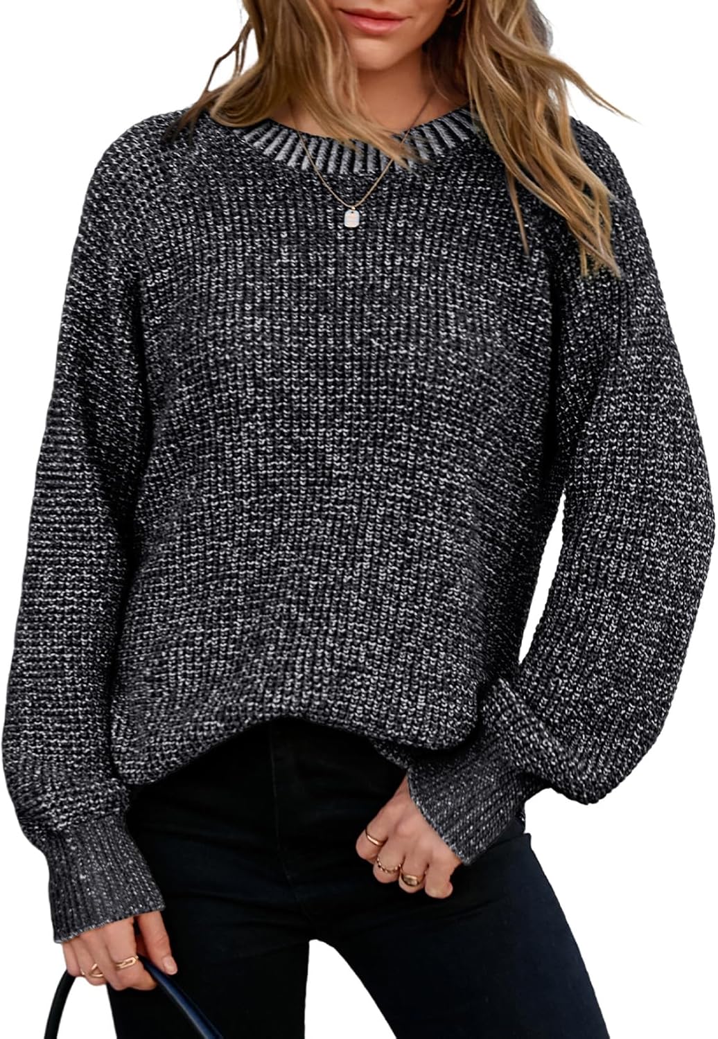 Dokotoo Womens Oversized Cozy Sweaters 2025 Long Sleeve Waffle Knit Casual Chunky Pullover Sweater Winter Clothes