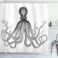 Vista 104 de Ambesonne Cortina para regadera náutica con palmeras