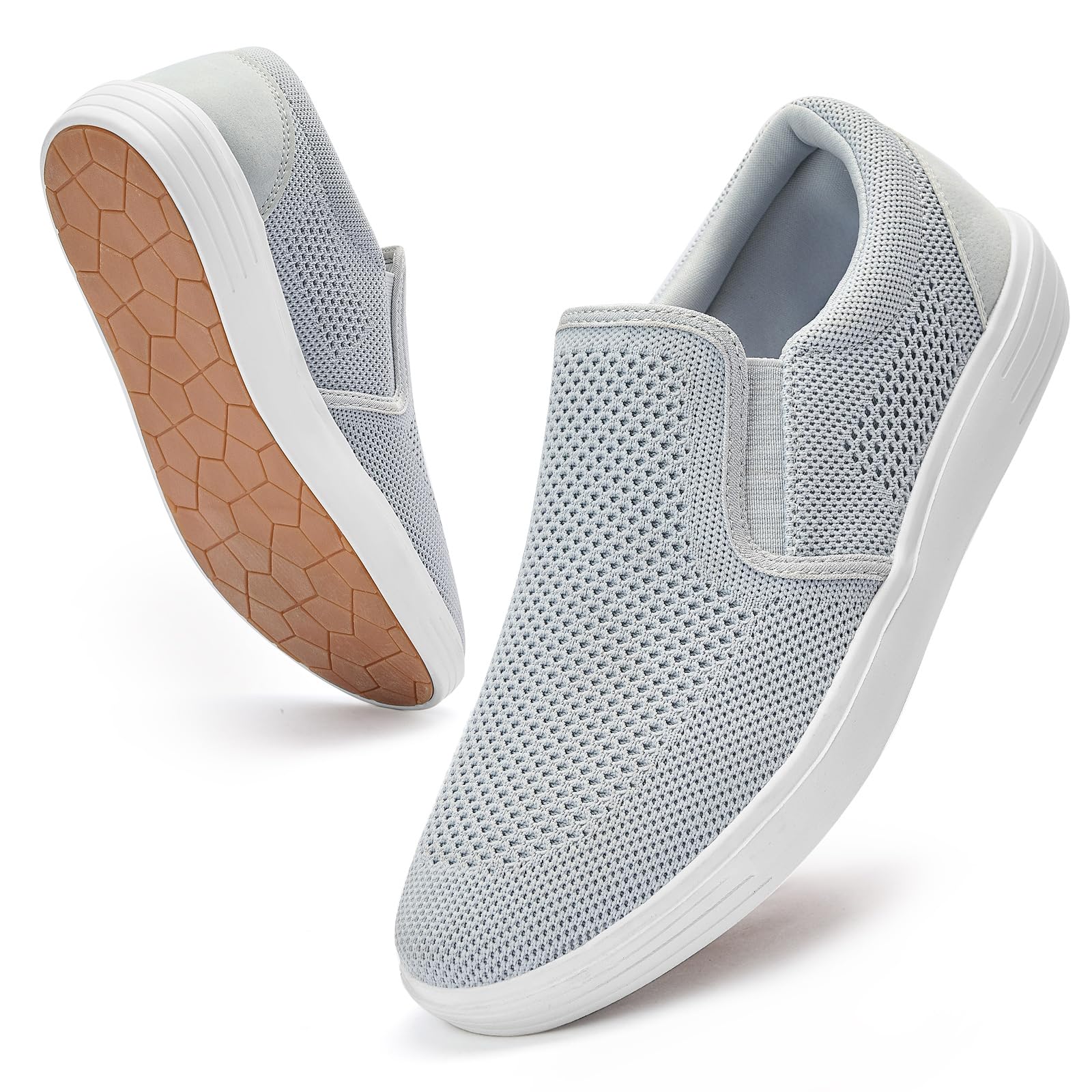Puxowe Zapatillas de Deporte para Hombre Deslizamiento en Zapatillas de Ocio Ligeras Atmungsaktiv Netz Manos Libres Zapatillas Planas