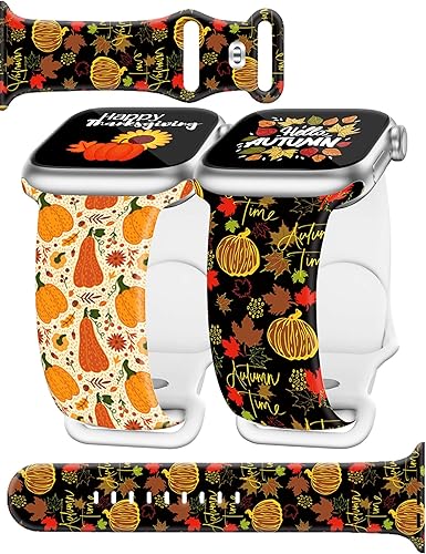 Paquete de 2 correas de reloj de Navidad para Apple Watch de 1.496 pulgadas, 1.575 pulgadas, 1.614 pulgadas, 1.654 pulgadas, 1.732 pulgadas, 1.772