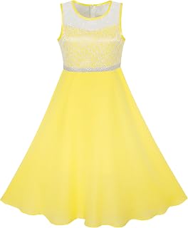 Vestido para niña Diamante de imitación Gasa Dama de Honor Baile Pelota Maxi Vestido 6-14 años
