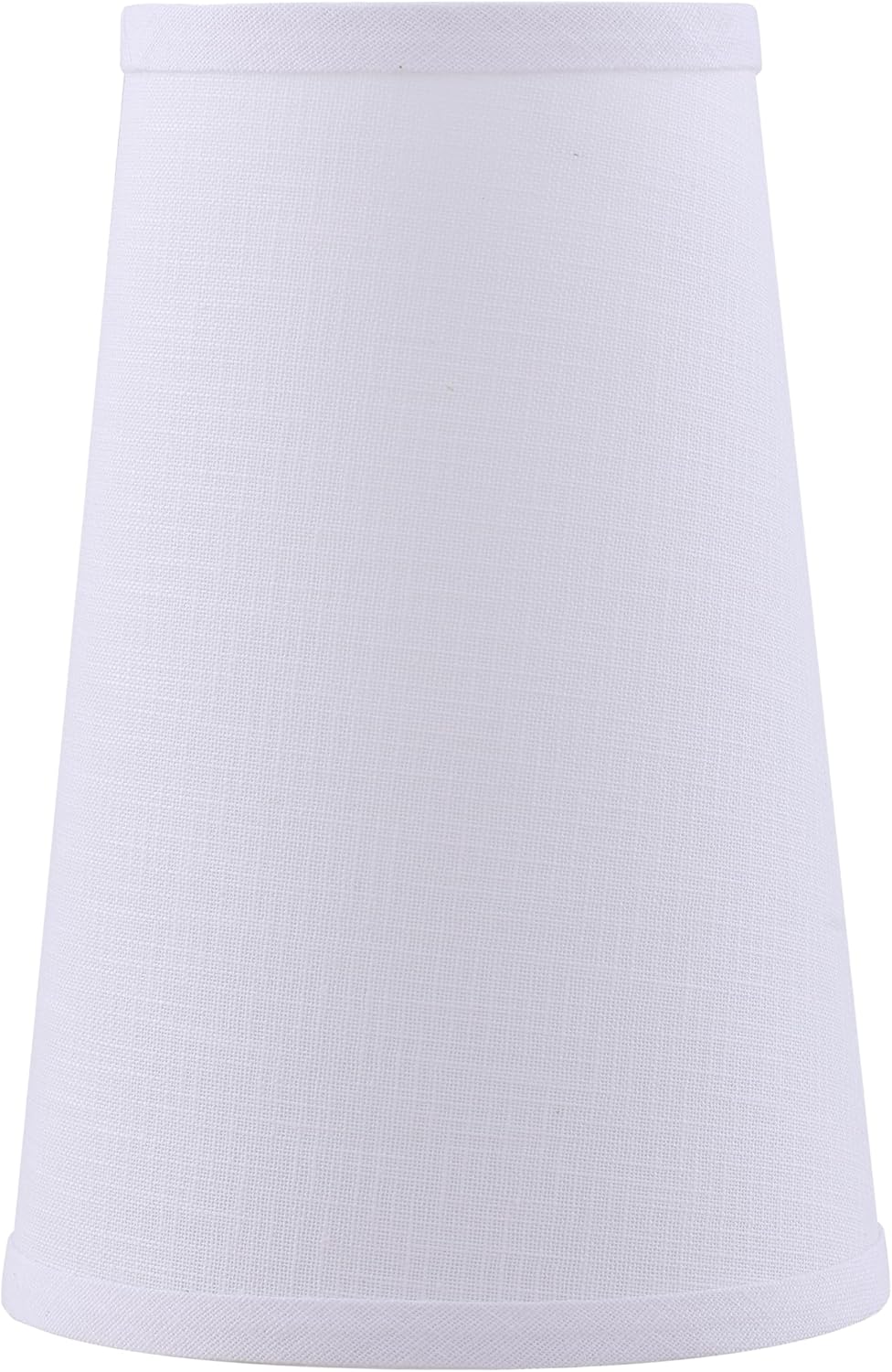 Aspen Creative 32220 Transitional Hardback Empire Shape Spider Fitter Lamp Shade in White Linen Fabric, 4-3/4" Top x 6-3/4" Bottom x 10" Slant