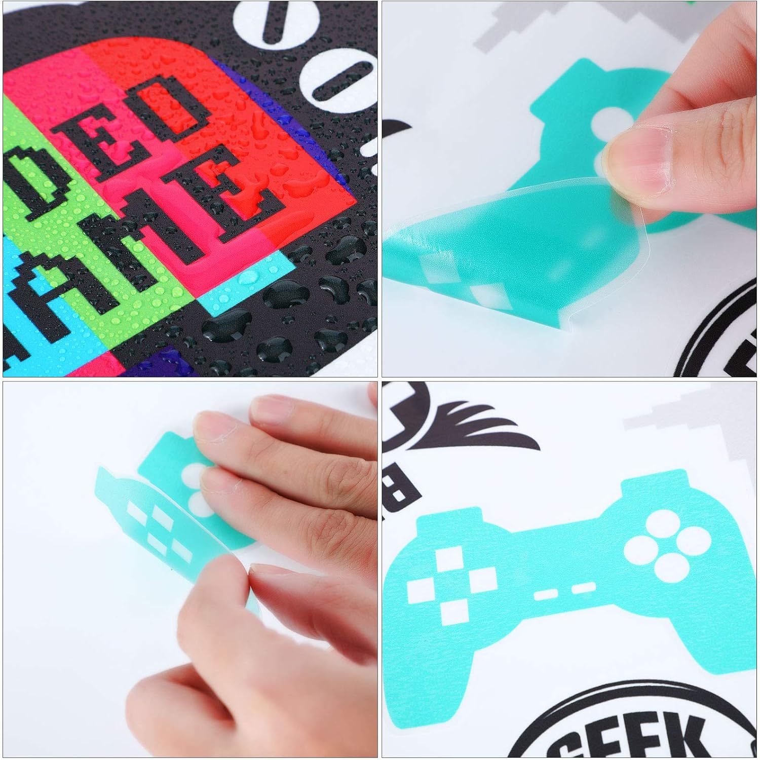 36 Pieces Video Game Wall Decals Gaming Controller Wall Stickers Removable DIY Cartoon Party Wallpaper for Playroom Bedroom Living Room Decor