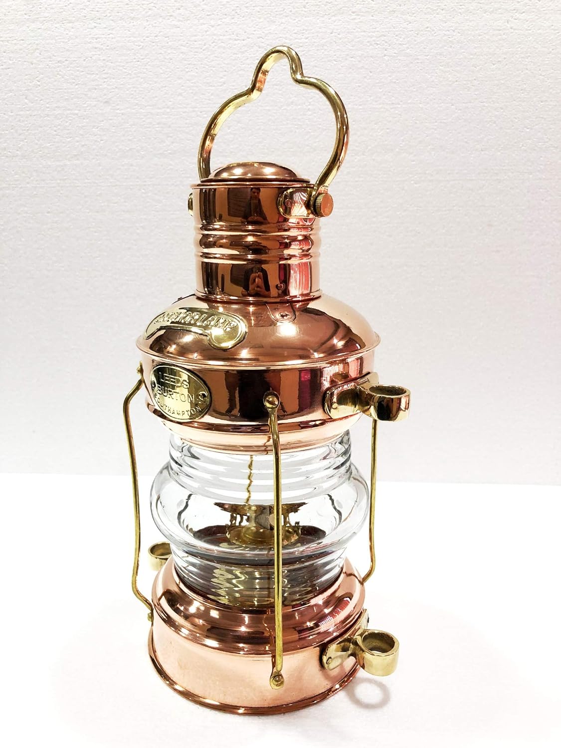 Nautical Antique 14" Ship Lamp Boat Copper Brass Oil Lantern Maritime Collectible Home Decorative