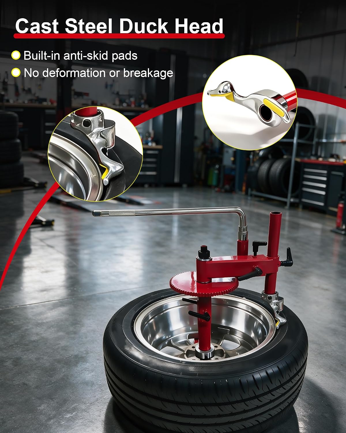Wall-Mounted Tire Changer, Manual Tire Removal Tool for 16"-21" Wheels