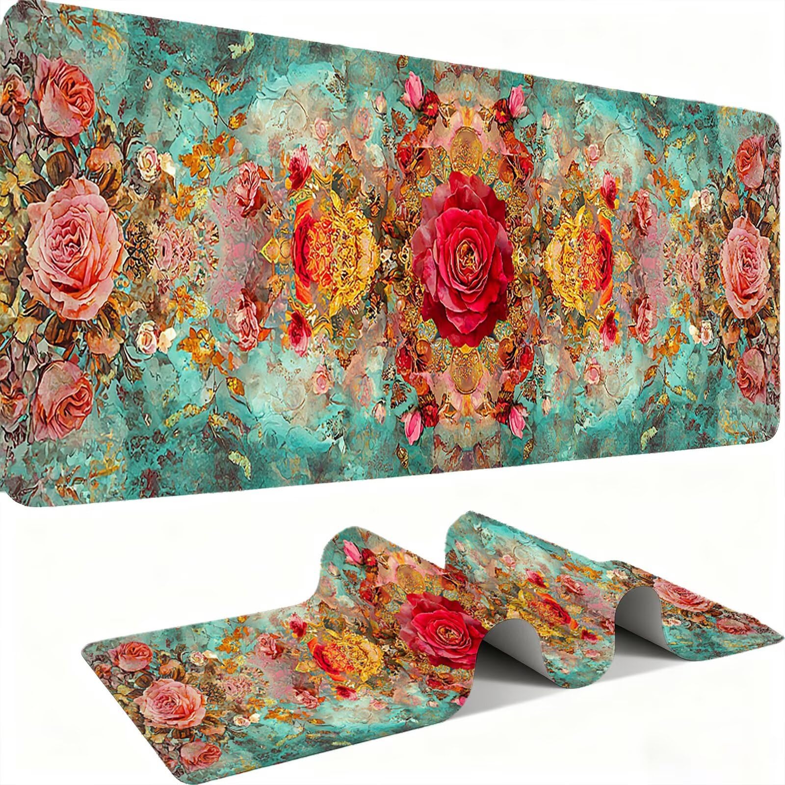 Podkładka pod mysz XXL 1500 x 800 mm mata biurkowa, duża, wielofunkcyjna i przedłużona mata na biurko, ochrona na biurko z podstawą antypoślizgową, do wszystkich rodzajów myszy do gier domowych