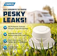 Vista 2 de Tapa y kit de reemplazo para respiradero de cañería Camco, Solo ventilación, Blanco