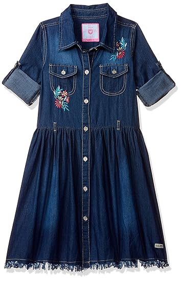 612 League Girls Denim A-Line Knee-Length Casual Dress