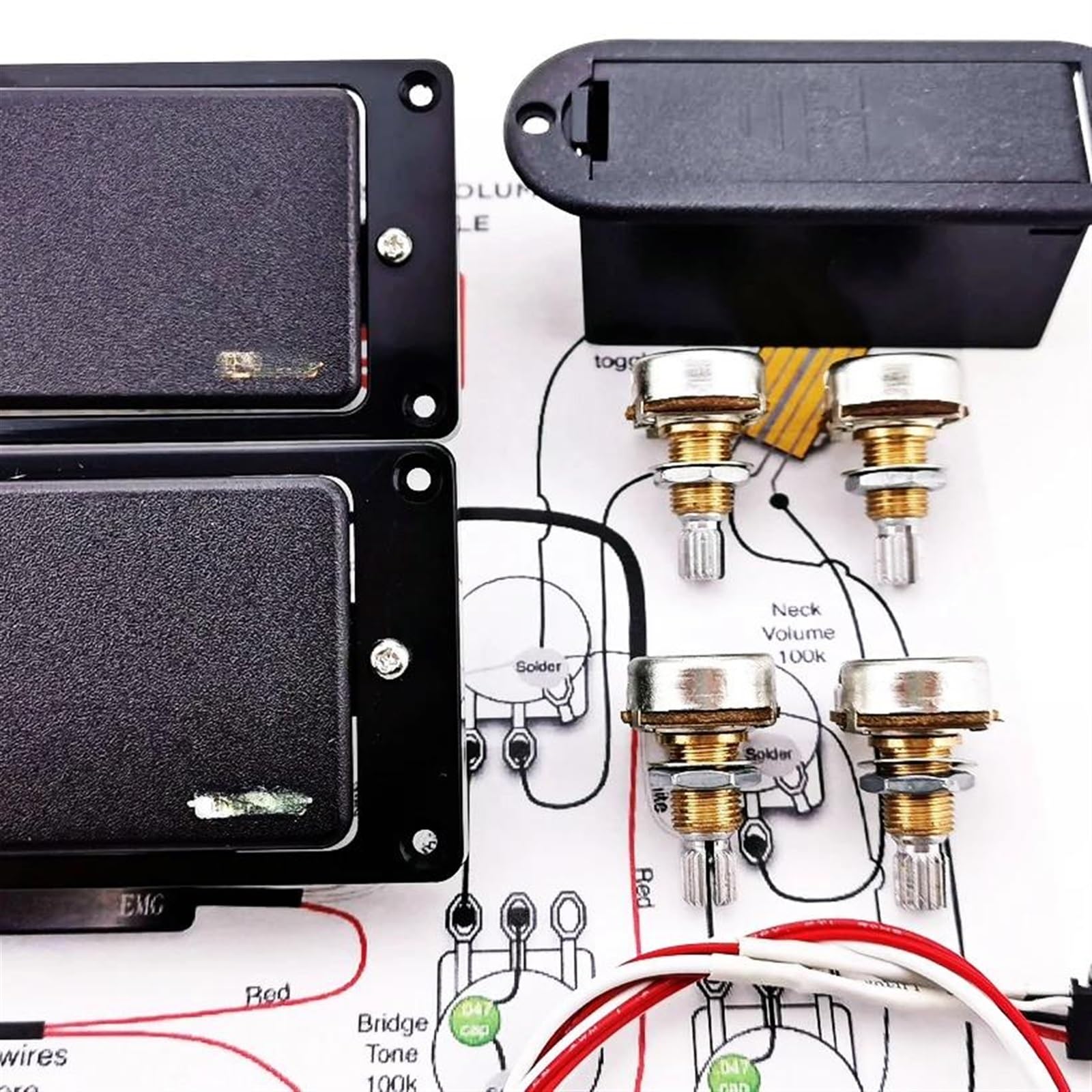 BESTonZON Pickup Humbucker Per Chitarra – Set Attivo Con Rivestimento In Cera, Suono Pieno E Sustain Stabile, Ideale Per Sostituzione E Upgrade