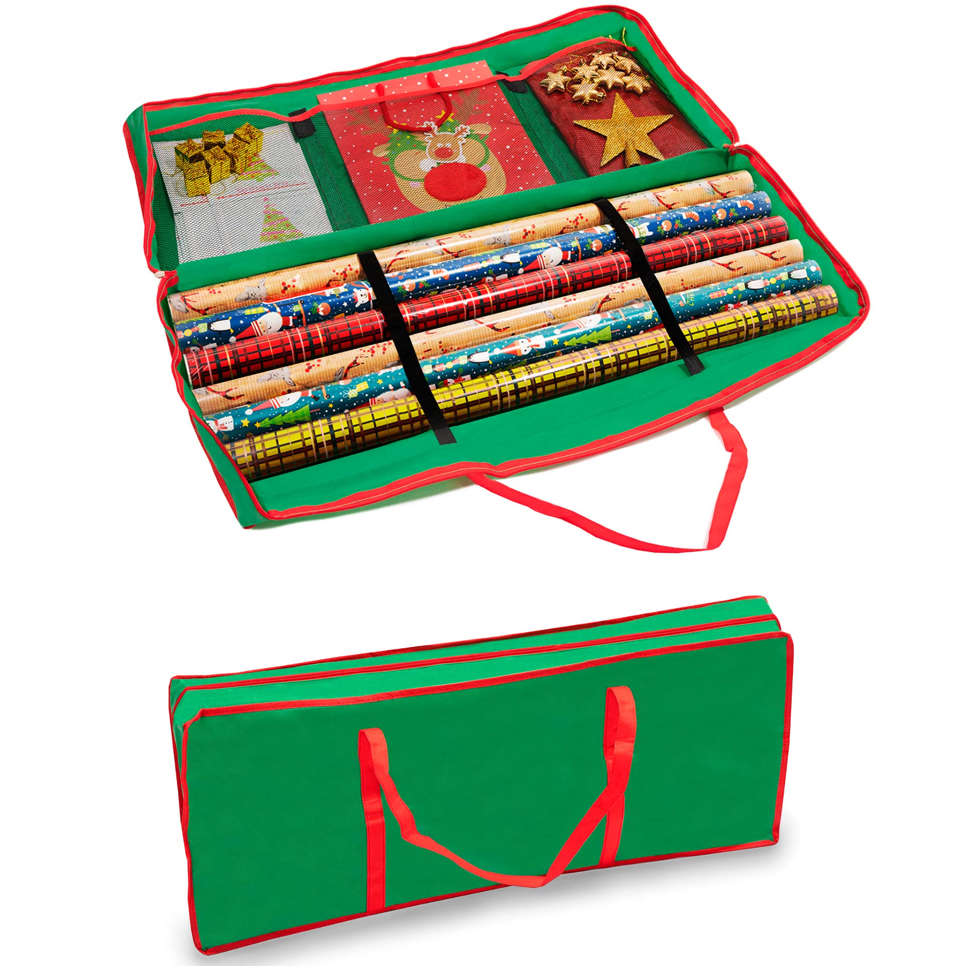 Adeptna Green Wrap Storage Bag Wrapping Paper Organiser - Durable And Lightweight Xmas (Green)