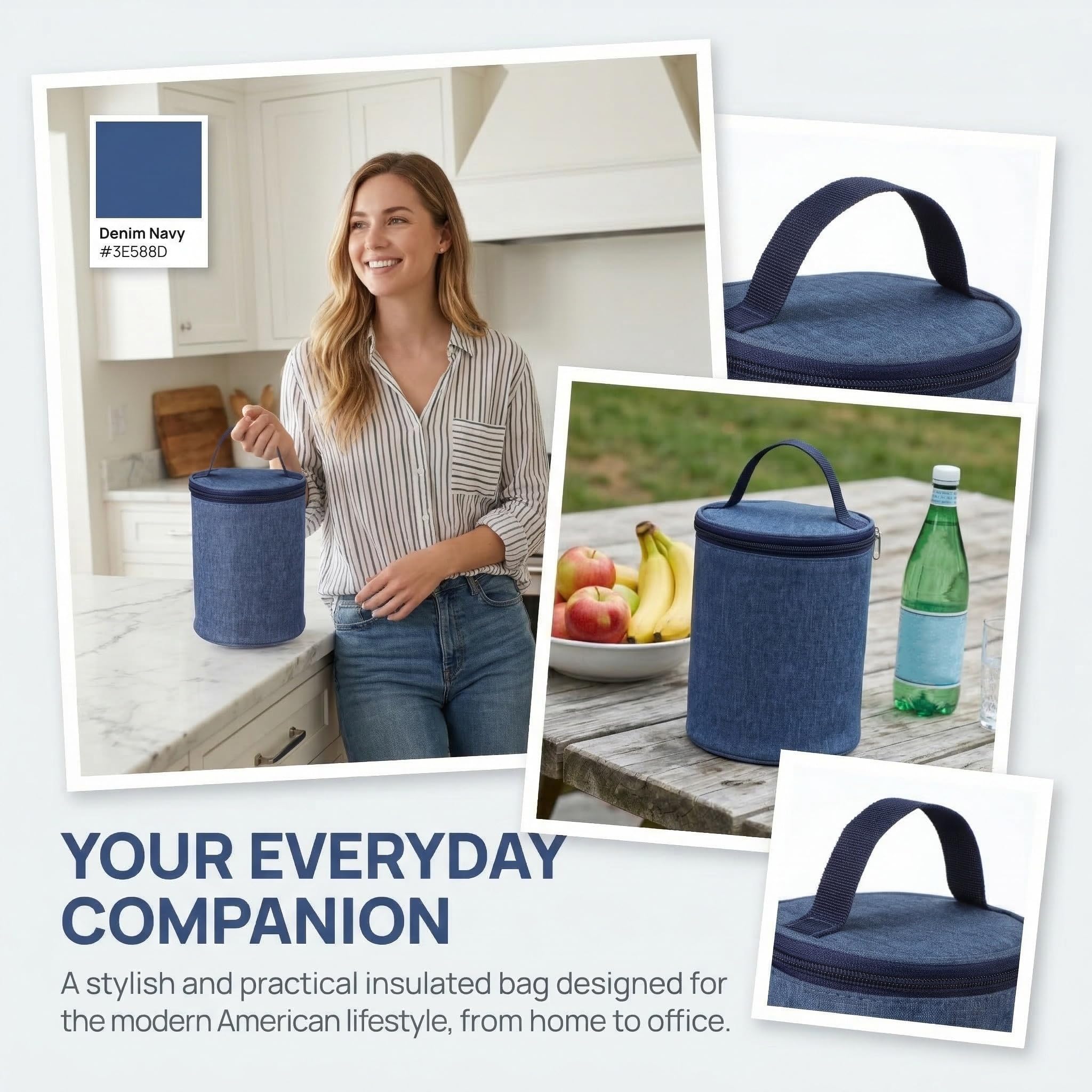 Alasum Bolsa Térmica Portátil para Taza de Desayuno y Sopa, Aislamiento Térmico Material de Lona y Aluminio, Adecuado para Picnic al Aire Libre y Uso en Casa
