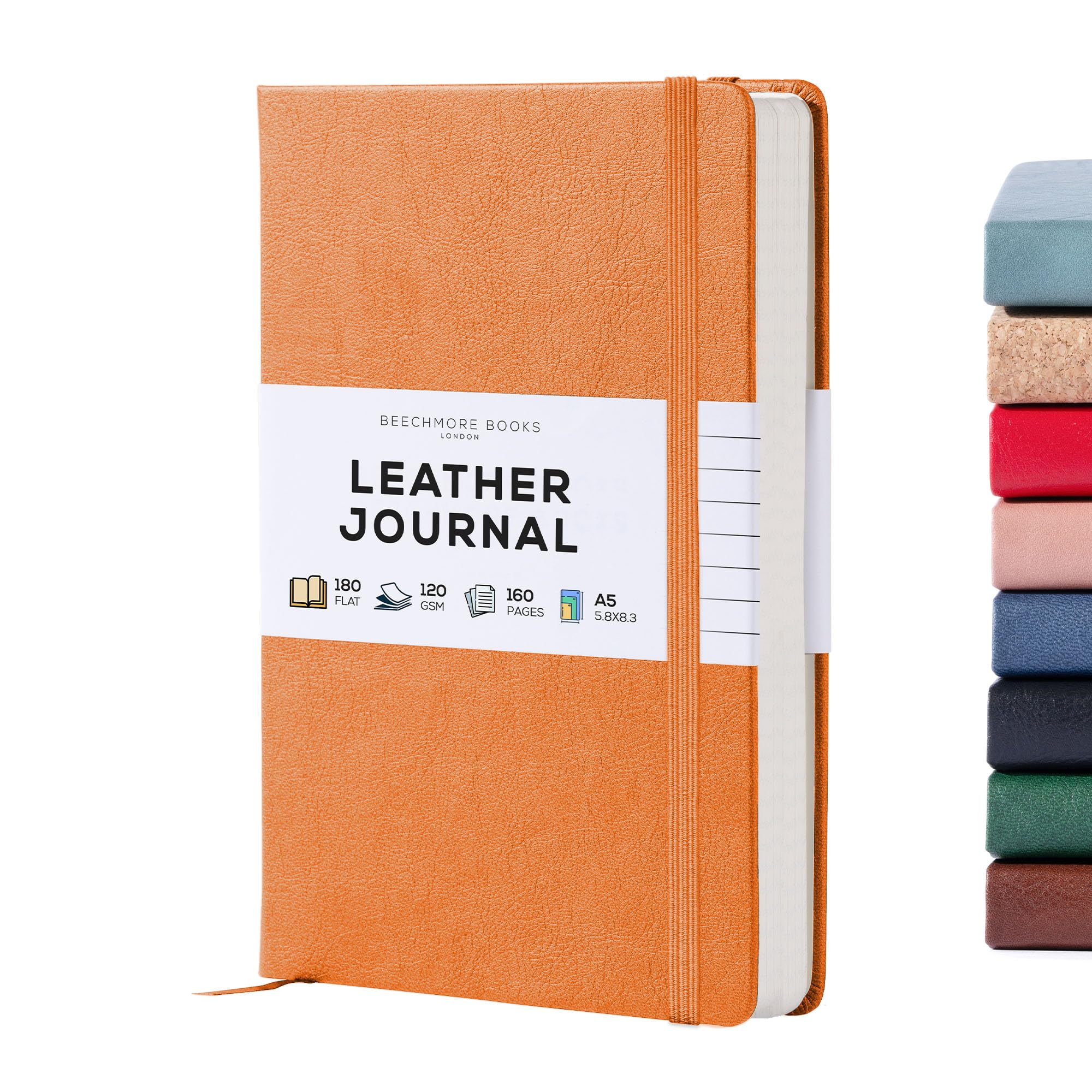 Beechmore Books Lined Journal Notebook, 5.8 x 8.3 inch, A5 160 Lined Pages, Hardcover Leather Journals for Women, Men, Writing and Notebooks for Work - 120 GSM Thick Paper, Gifts Box Included โ image 1
