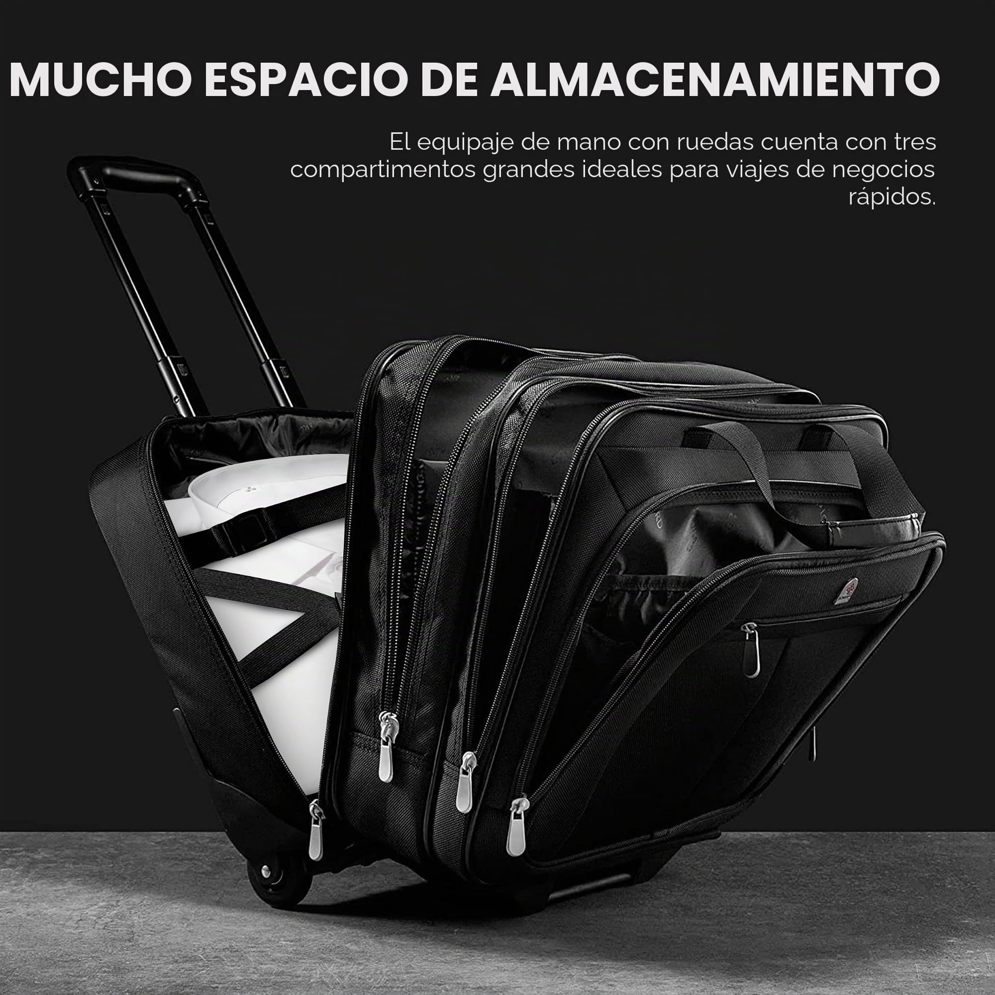 Lombard Maletín Ejecutivo de Estilo piloto con Ruedas - para portátiles de 15" y 17"