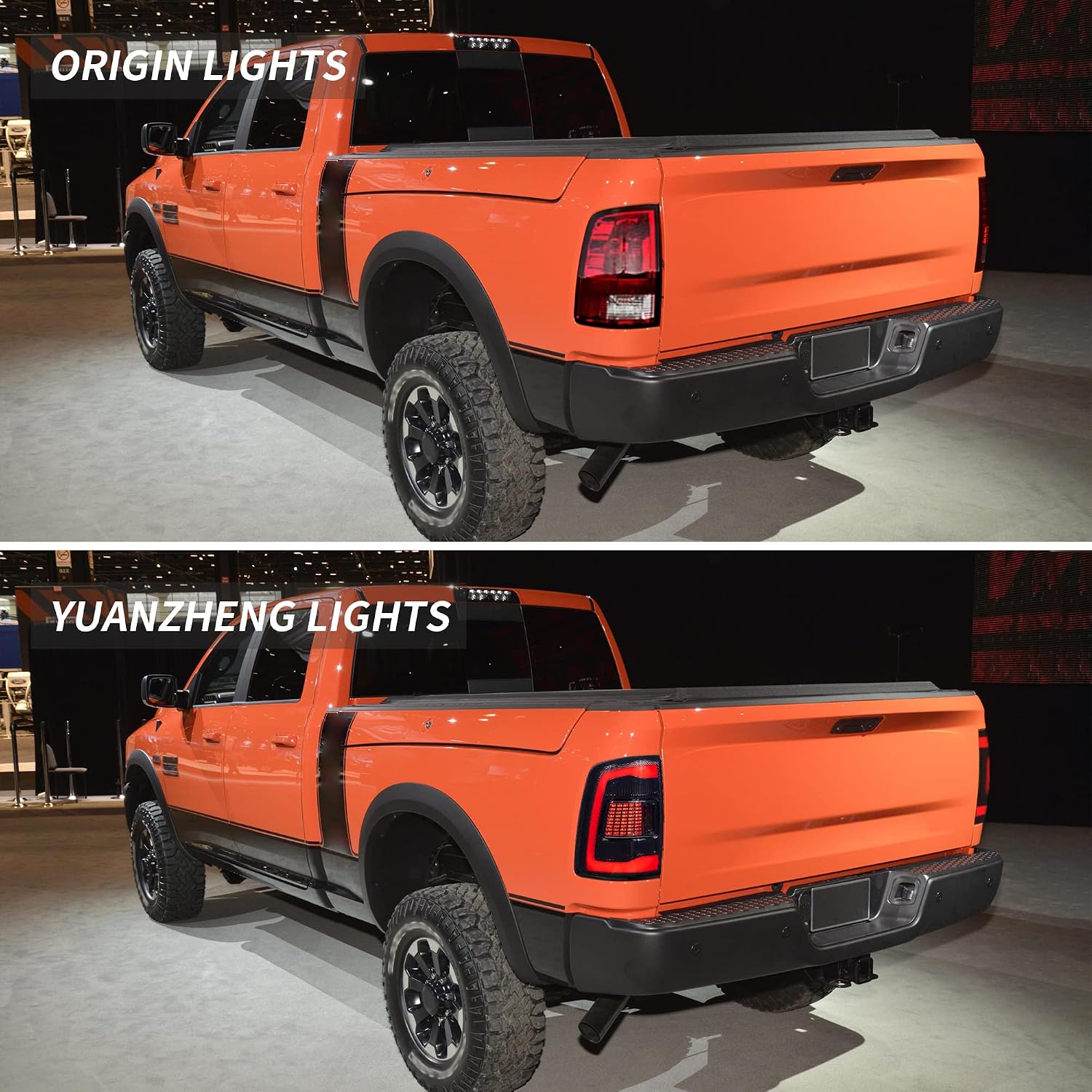 VLAND LED Smoked Tail Lights Compatible For [Dodge RAM 1500 2009-2018 & 2010-2018 RAM 2500/3500] With Reverse Running Brake Turning Function Rear Lamps, Red Turn Signal Lights (Not fit a 2019 2020)