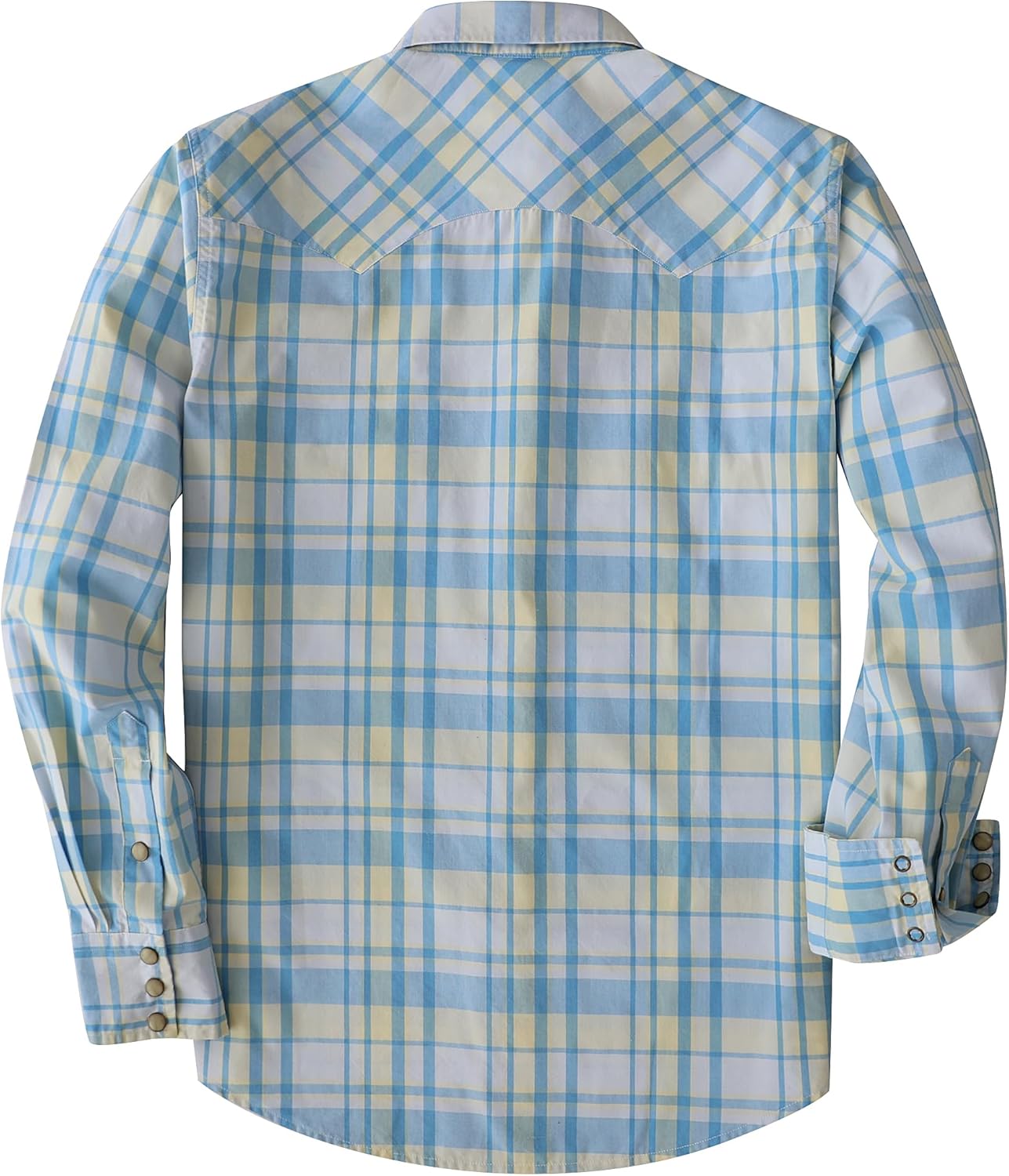 Dubinik® Pearl Snap Shirts for Men Long Sleeve Lightweight Casual Western Plaid Cowboy Cotton Vintage Work Shirt - Image 2