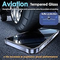 Vista 3 de YMHML 2 Pack for iPhone 15 Pro/iPhone 16 / iPhone 15 Privacy Screen Protector Tempered Glass, Anti Spy Case Friendly Private Film Accessories