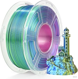TECBEARS Jedwabny filament PLA 1,75 mm 1 kg, jedwabny trójkolorowy filament PLA drukarka 3D, z jedwabiście gładkim wykoń