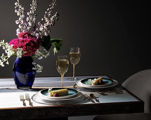 Miniatura 5 de Barski Copas de vino blanco copa de cristal copa de agua tallo dorado brillante juego de 6 copas 14 onzas fabricadas en Europa