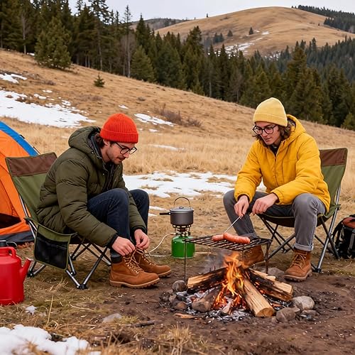 Miniatura 5 de Paquete de 2 sillas de playa compactas con respaldo ajustable y bolsillo lateral, sillas de camping plegables bajas para adultos, sillas reclinables