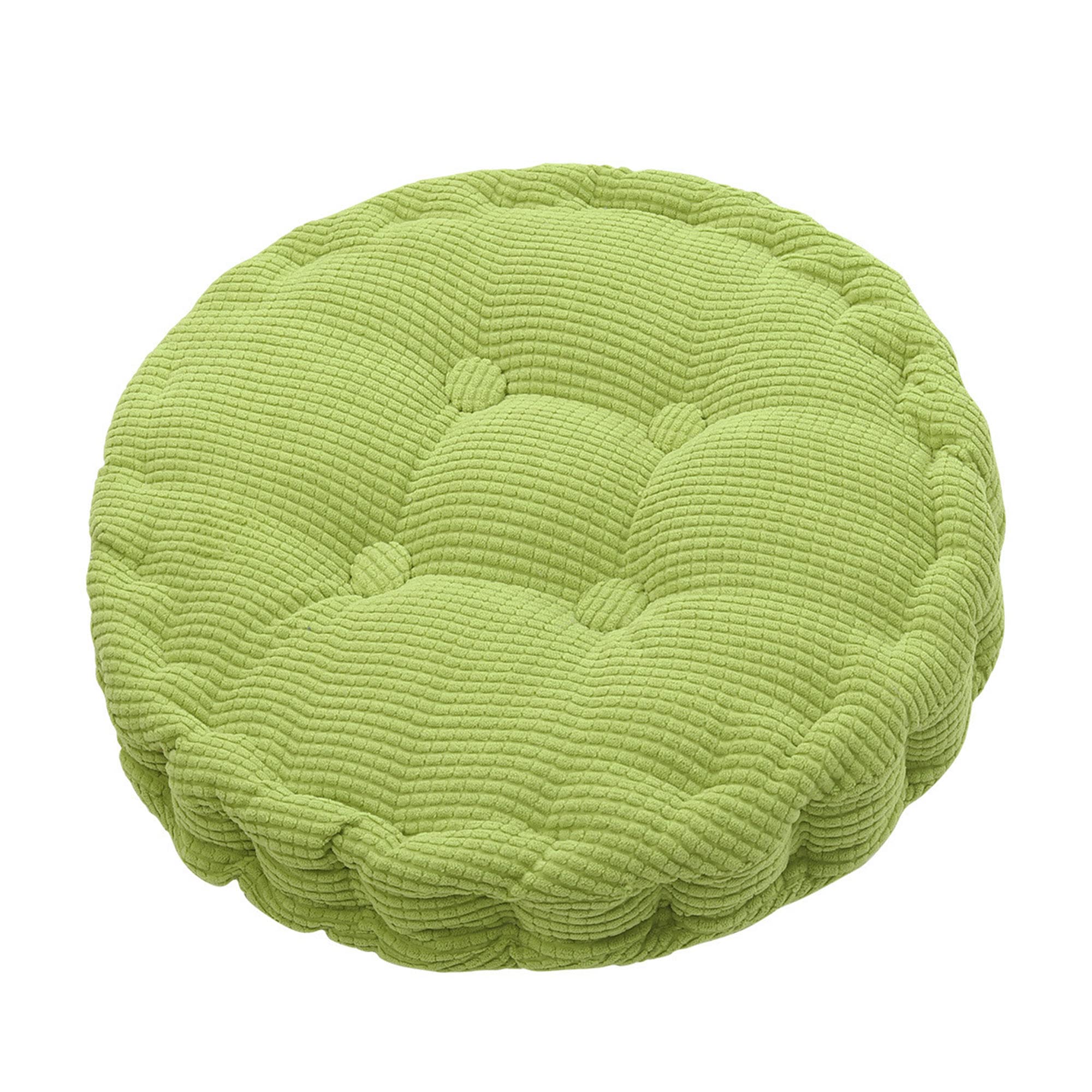 SVFOEBJM Set of 2 Round Cushions, 48x48cm, 7cm Thick, Comfortable Seat Pads for Dining, Indoor/Outdoor Use, Green Color, Ideal for Office, Garden, Kitchen, Mid-Century Decor