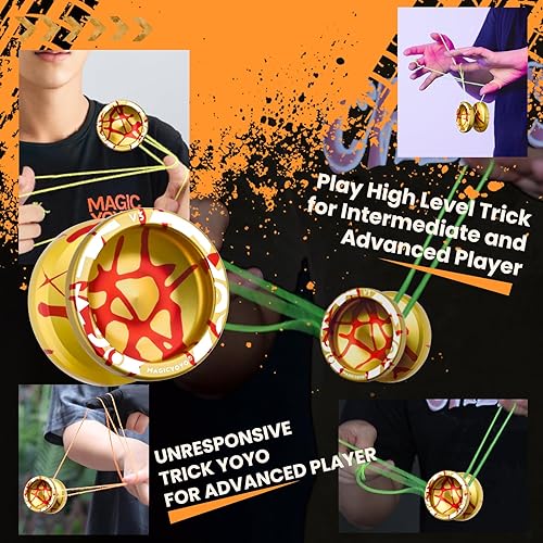 Miniatura 92 de MAGICYOYO Yoyos responsivos para niños principiantes, paquete de 2 Pro Yoyo, Yo Yo V3 de metal de doble función, yoyos de plástico K1 Plus con 12