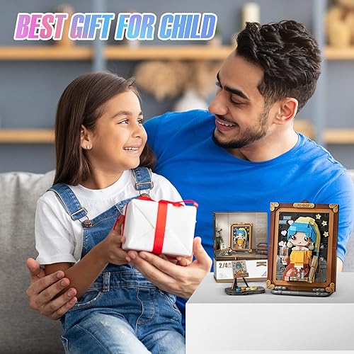 Miniatura 6 de Mini bloques de construcción lindo juego de modelo de pintura 3D, colección creativa de estereografía de partículas, juguete de construcción de