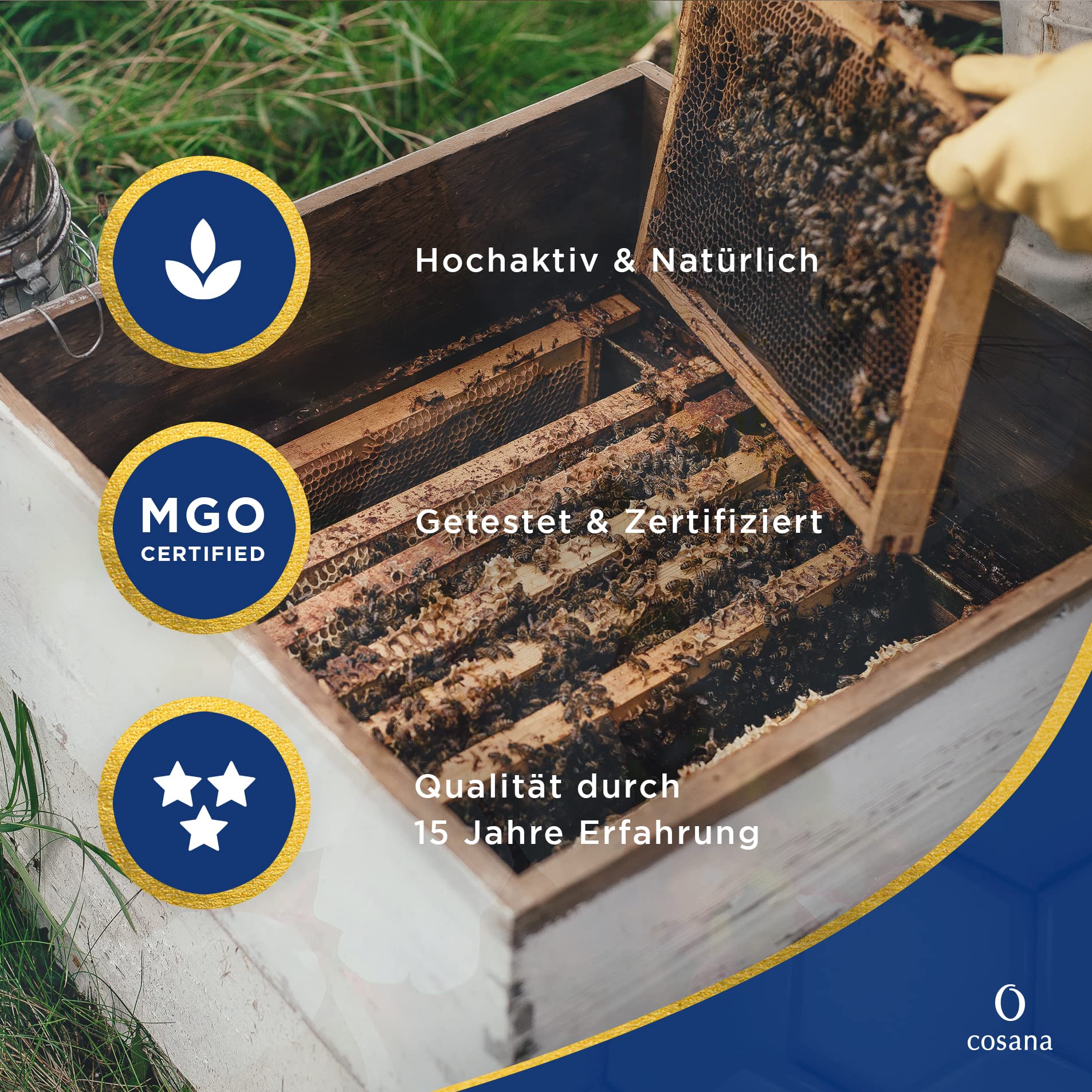 Cosana Manuka Honig 400 MGO 500g – 100% Pur, zertifiziert aus Neuseeland