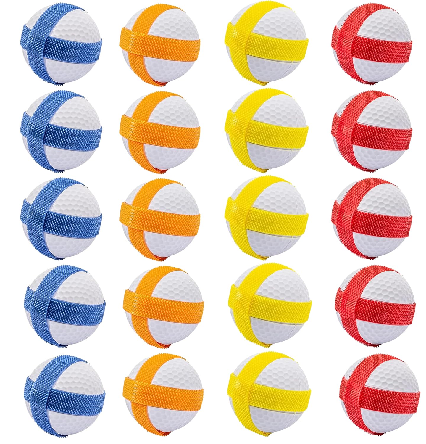 ToVii Golf Practice Balls, 20-Pack, Sticky Hook and Loop Design, Multi-Colour