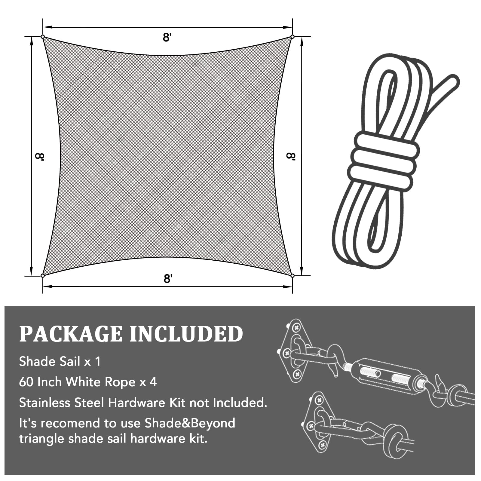 UV Block Outdoor Covering Cloth Rectangular 10x10 Sun Shade Sail Sand Breathable