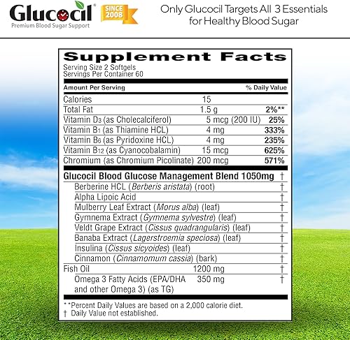 Miniatura 8 de Glucocil – Promueve niveles normales de azúcar en la sangre, y un peso corporal sano – paquete de 2, 2