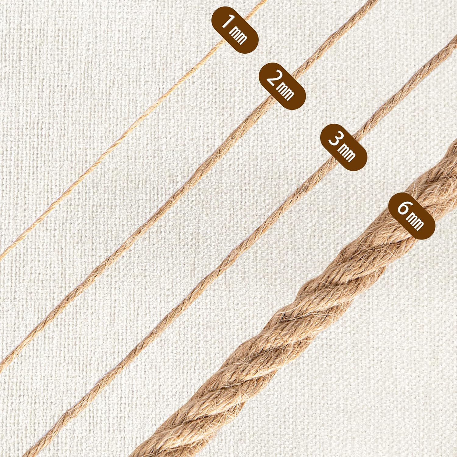 Twine String 1mm 656ft Twine Rope for Crafts Burlap String Natural Jute Twine String Thin Rope for DIY Arts Crafts,Gift Wrapping, Industrial Packing, Gardening, Bundling, Decorating (Brown)
