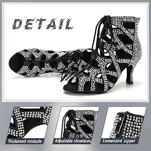 Stivaletti Da Ballo Latino Donna Con Strass - Eleganti E Comodi Per Salsa, Tango E Spettacoli - Foto 4
