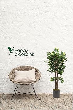 YOUR ARTIFICIAL FLOWER Dense Leaf Benjamin Tree in Gray Pot