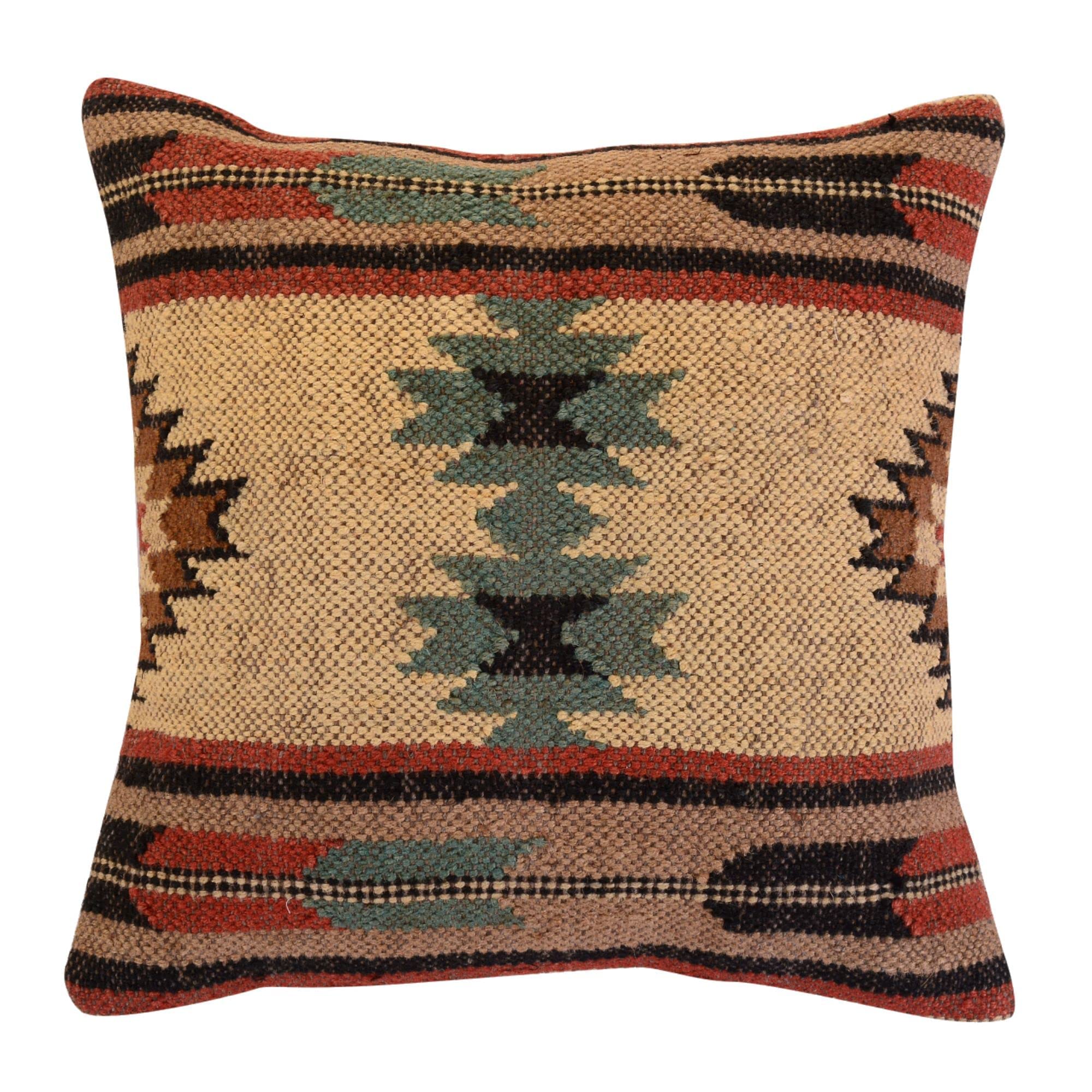 Federa per cuscino Kilim, commercio equo e solidale, federe indiane, cuscini fatti a mano, 45 x 45 cm, federa per cuscino vintage, cuscino in iuta intrecciata a mano, cuscino decorativo (modello 6)
