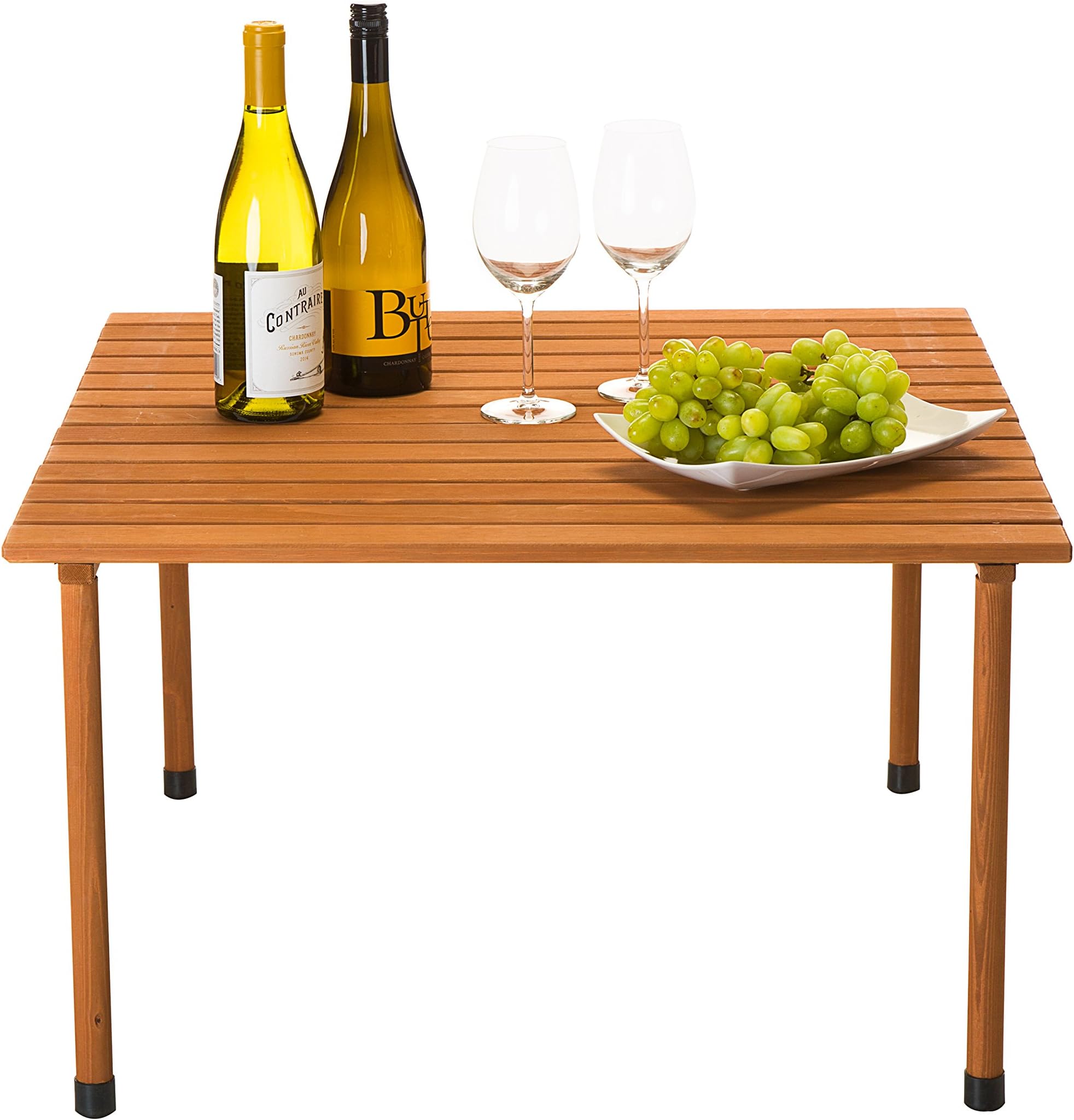 VYTAL Roll-Up Picnic Table (Brown) - Portable table perfect for outdoor events, camping, beach, backyards, BBQ's and parties