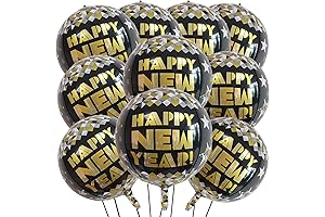 KALOR 22 Inch Happy New Year Mylar Balloons
