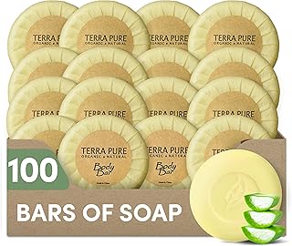 Terra Pure Bar Soap, Travel Size Hotel Amenities, 1.25 oz (Pack of 100)