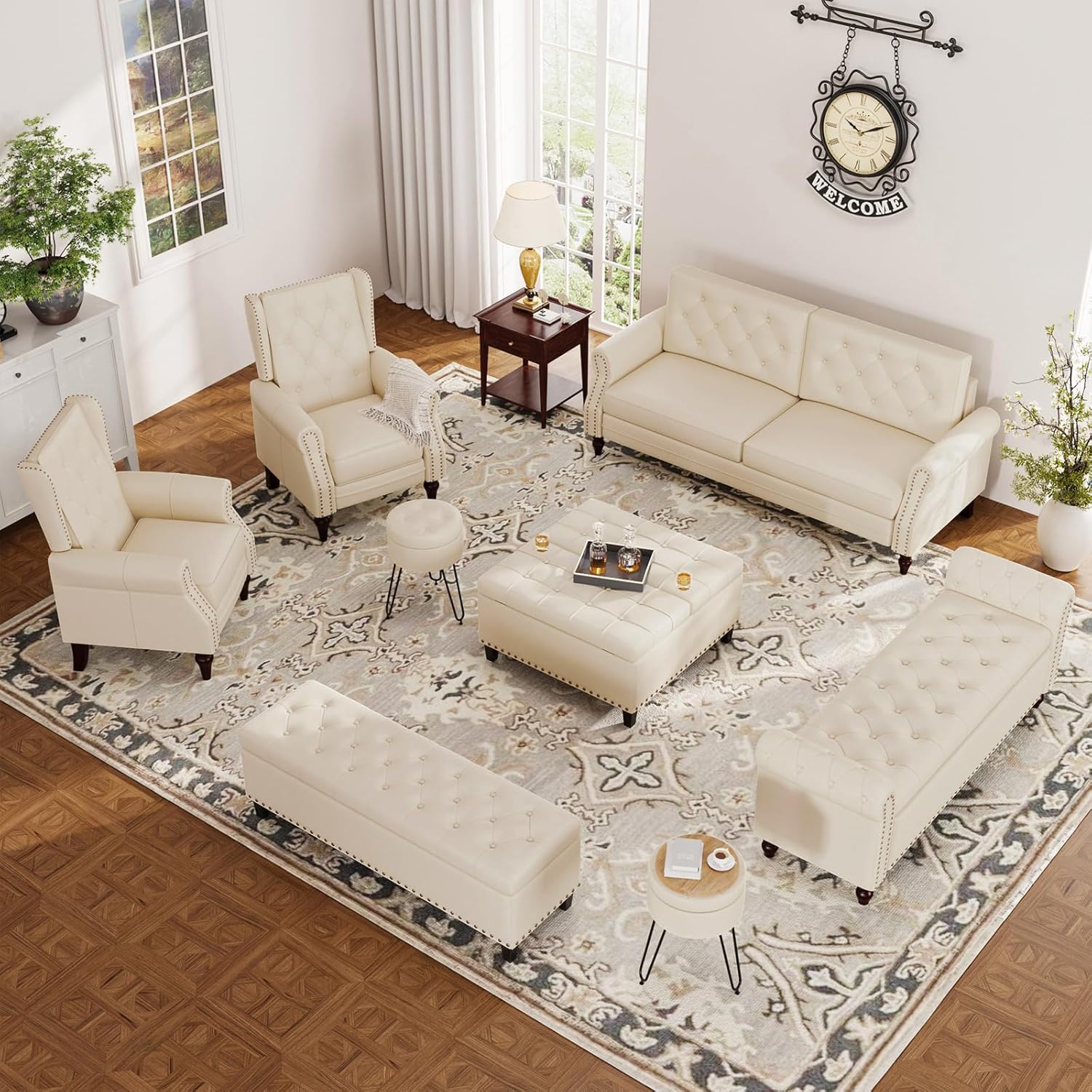 Diagram showing layers of material: breathable PU fabric, high density foam, MDF, non-woven fabric