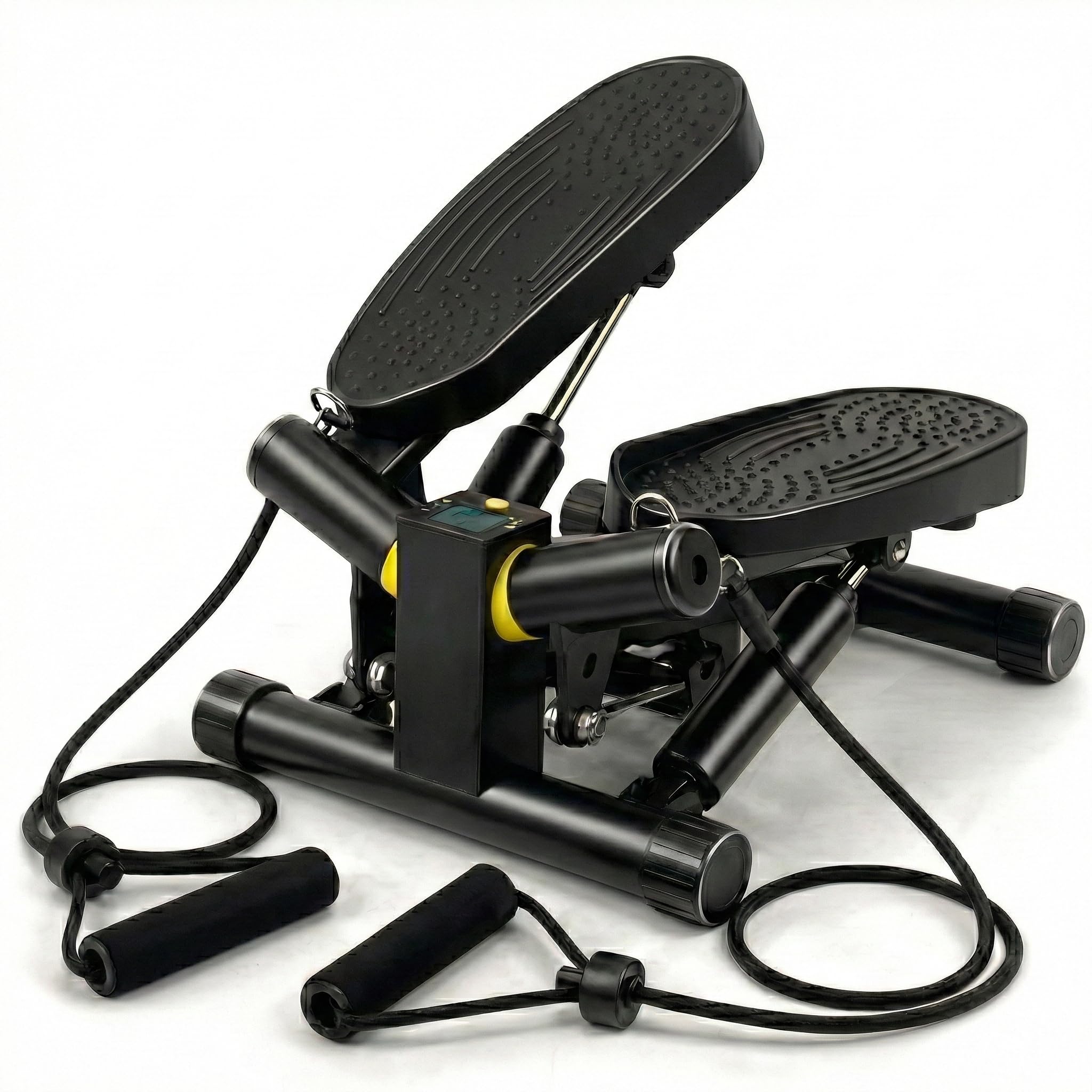 Niceday Twist Stepper für Übung Workout, Mini Stepper mit Widerstandsbändern, Stepper Maschine für Zuhause, Step Machine Exerciser mit LCD Monitor, Platzsparend, Rutschfestes Pedal, Ganzkörpertraining