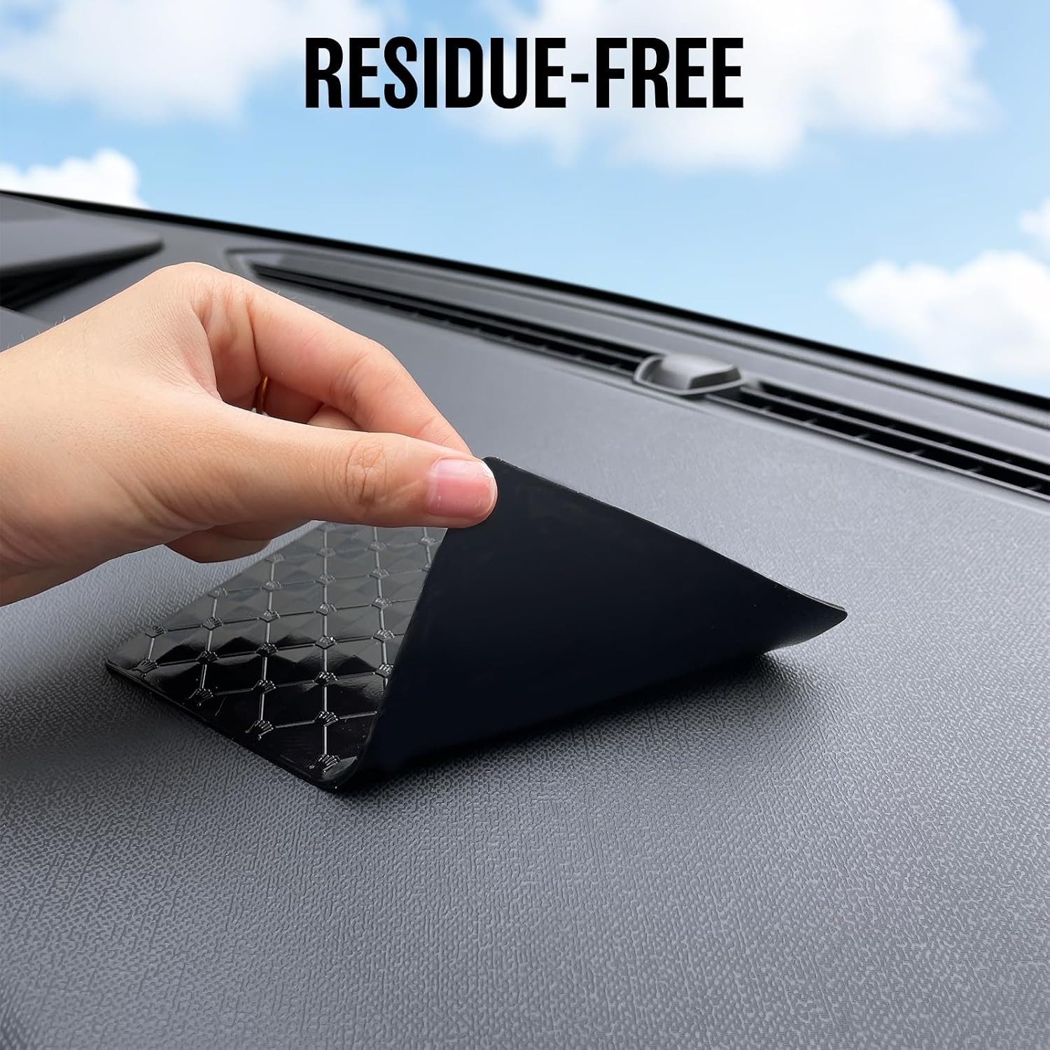Sticky Dash Pad (4 Pack), Removable and Traceless Car Dashboard Mat with Heat Resistant, Sticky Non-Slip Dashboard Gel Pad for Cell Phone, Sunglasses, Keys, Coins and More (Size: 5.9" x 3.5")