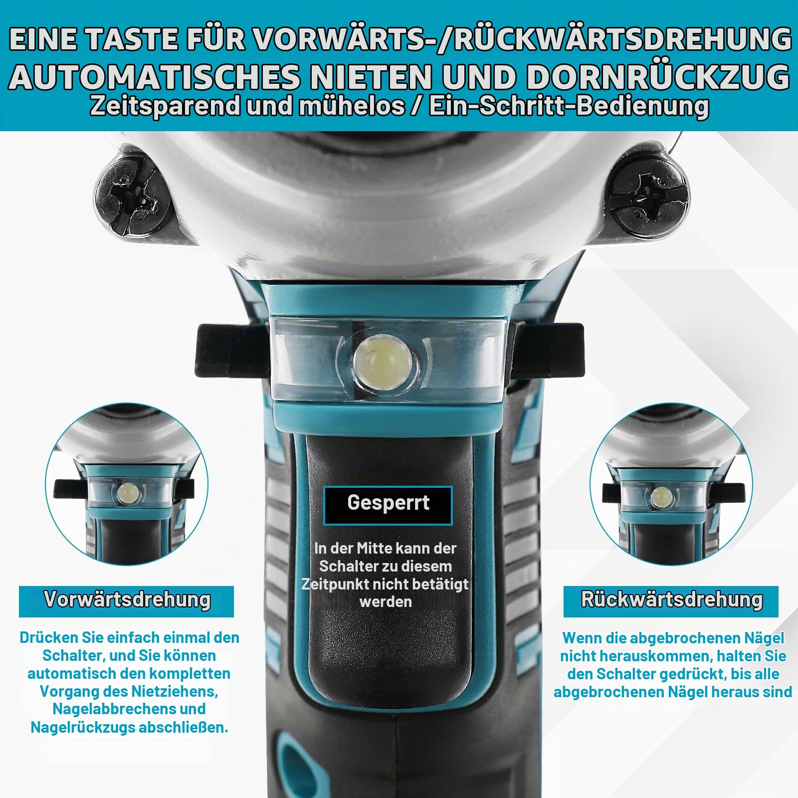 Akku Nietpistole mit 175 Nieten für Makita 18V Akku (ohne Batterie)
