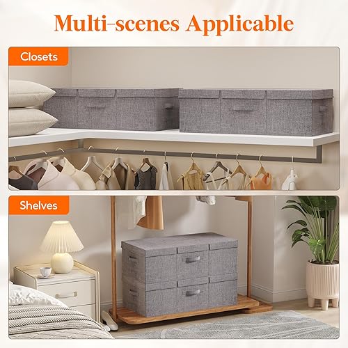 Miniatura 9 de Lifewit Contenedores de almacenamiento debajo de la cama de 80 L, 9.8 pulgadas de alto debajo de la cama, organizador de almacenamiento de ropa