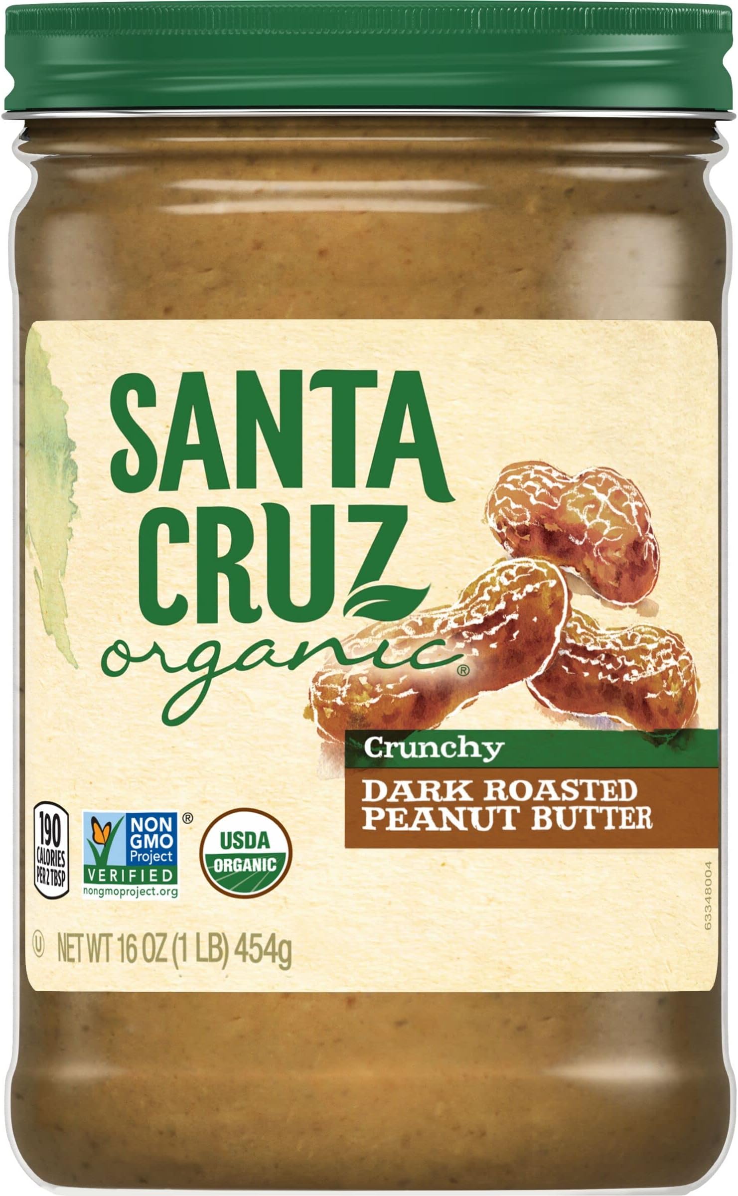 Santa Cruz Organic Dark Roast Crunchy Peanut Butter - 16 oz, 12 Count Case main image 1