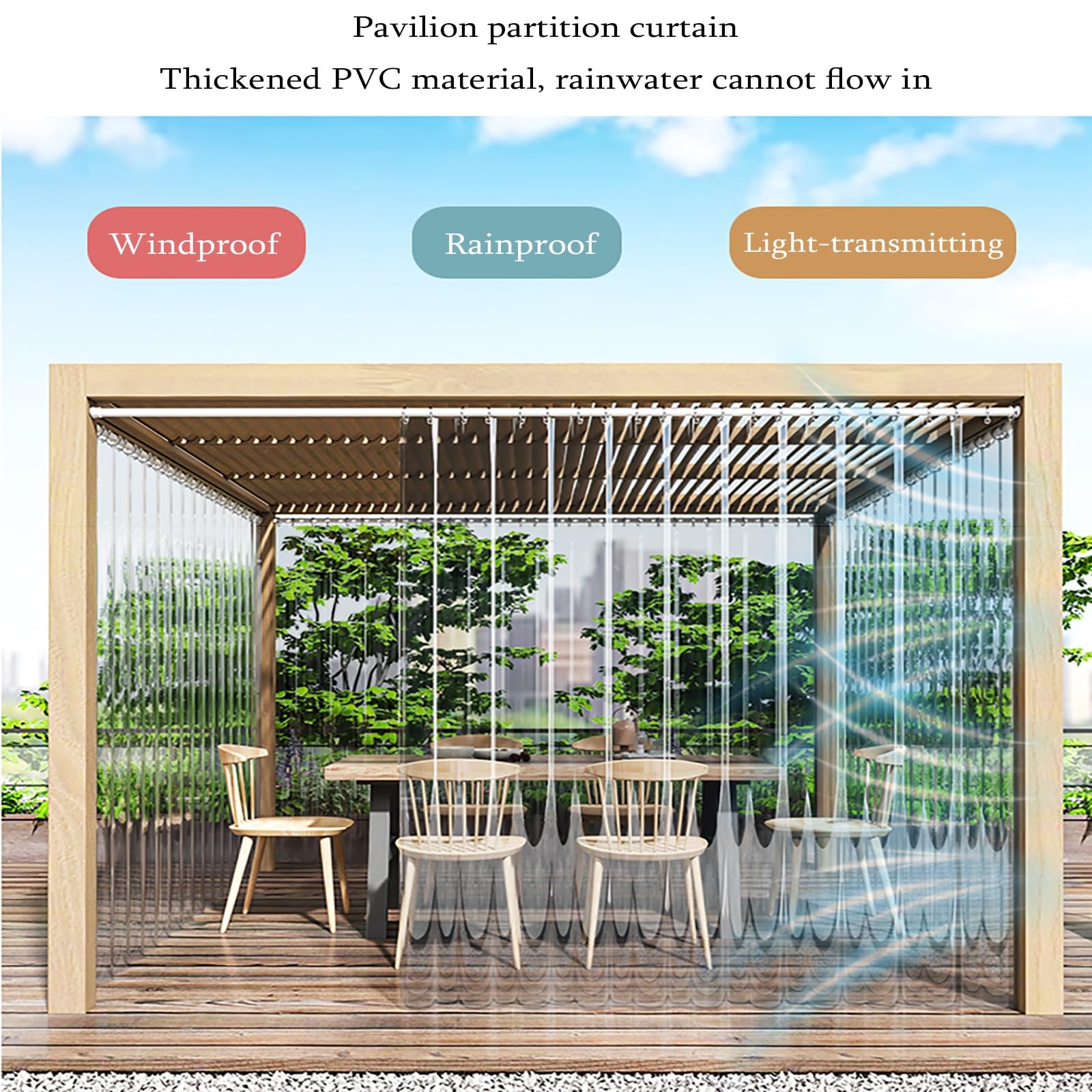 Tapparella Avvolgibile Plastica in PVC Impermeabile, Tenda a Rullo Trasparente, Tende Avvolgibili Antipioggia per Balcone, per Cucina Bagno Finestra Ufficio(140 x 220 cm)