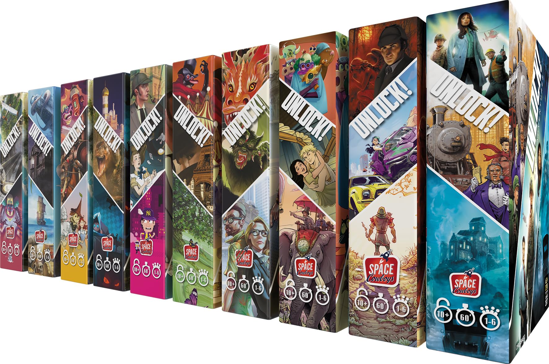 Asmodee - Unlock! : Heroic Adventures - Space Cowboys - Jeux de société - Jeu de Cartes - Escape Game - Adultes et Enfants à partir de 10 Ans - 1 à 6 Joueurs - 60 Minutes