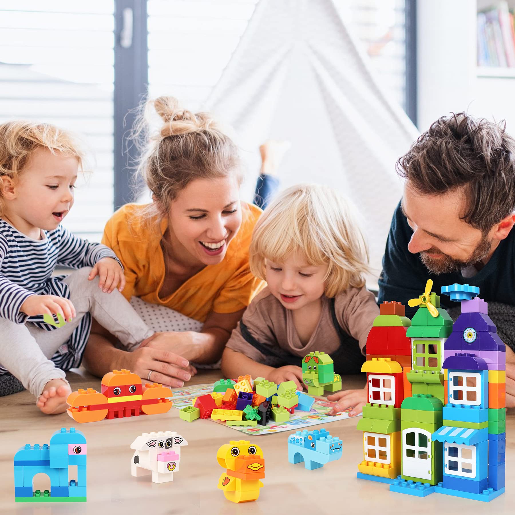 【知育玩具】neff fun with blocks Amazon.com: EP EXERCISE N PLAY 162 Pieces Large Blocks for Kids