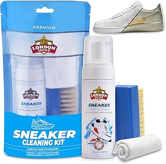 Sneaker Cleaning Kit – 140ml Water-Free Foam Shoe Cleaner with Brush & Microfiber Cloth | Deep Cleaner for White Shoes, Trainers, Sneakers & Boots | Safe for Men & Women
