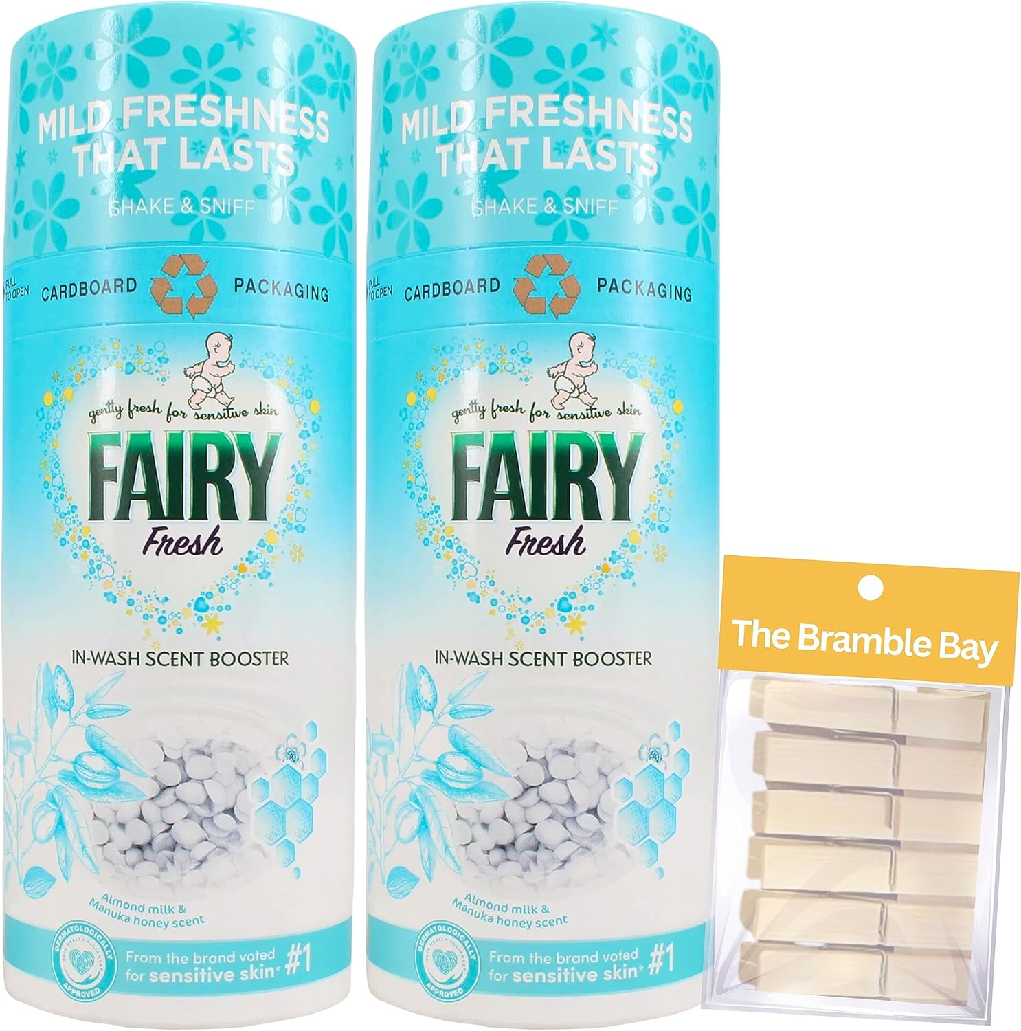 Fairy Scent Booster Beads 176g x2, Wooden laundry pegs x6 Amazon.co